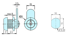 Cam locks 10007 drawing