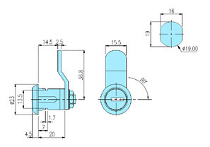 Cam locks 10039 drawing