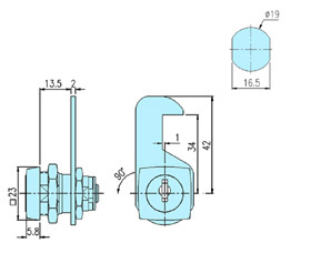 Cam locks 10043 drawing