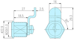 Mailbox cam lock_10073 drawing