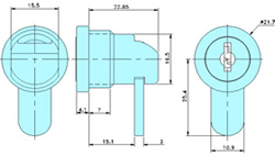 Black plated cam lock 20034 drawing