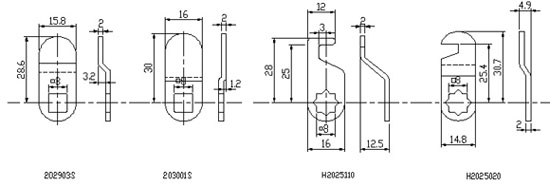 Cam locks 202903S drawing