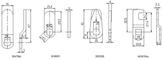 Cam locks 3030005 drawing