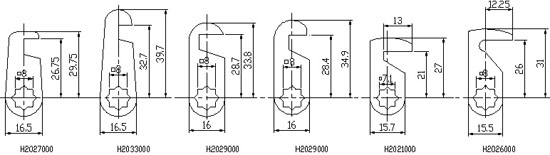 Cam locks H2027000 drawing