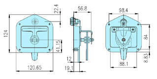 Folding t handle locks 50009 drawing