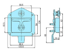 Folding t handle locks 50010 drawing