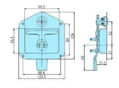 Folding t handle locks 50011 drawing