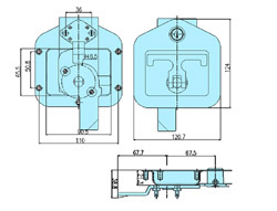 Folding t handle locks 50019 drawing