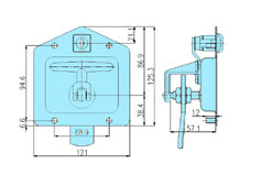 Folding t handle locks 50022 drawing