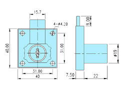 Furniture locks 20005 drawing