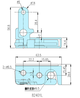 passenger restraint latch_82401L drawing