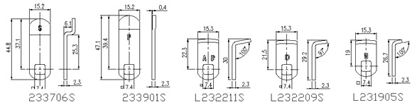 Mail box locks L232211S drawing