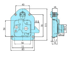 Paddle handle locks 50003 drawing