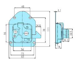 Paddle handle locks 50004 drawing