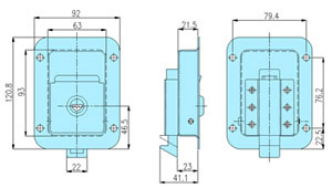 Paddle handle locks 50016 drawing