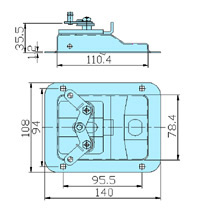 Paddle handle locks 50026 drawing