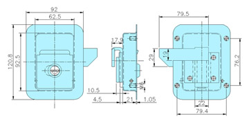 Paddle handle locks 50036 drawing