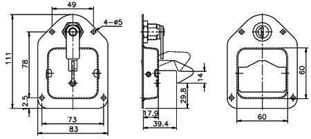 Paddle handle locks 50632 drawing