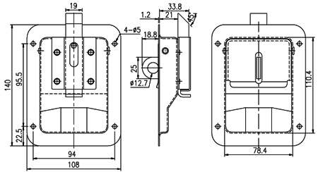 Rotary paddle latch_50650_dw