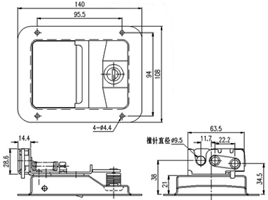 Paddle handle locks 50611 drawing