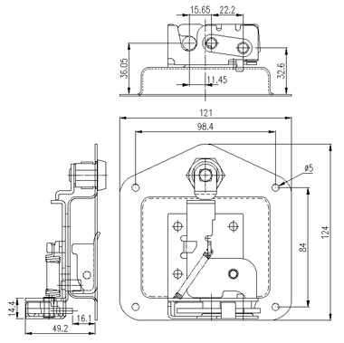 Paddle handle locks 50632 drawing