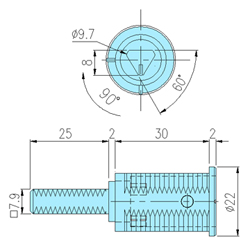 Quarter turn latches 70019 drawing