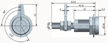 Quarter turn latches 70014 drawing