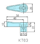 Quarter turn latches KT03 drawing