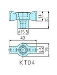 Quarter turn latches KT04 drawing