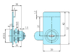 Show case locks 30002 drawing