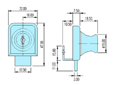 Show case locks 30005 drawing