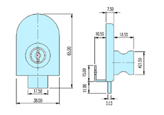 Show case locks 30007 drawing