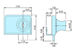 Show case locks 30008 drawing